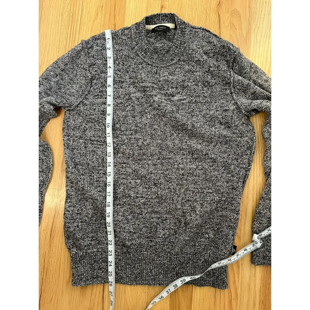 Ted‎ Baker London MMK HexHamm Cotton Sweater in Marbled Gray